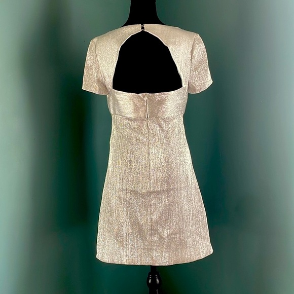 Sandro Renza Cut Out silver Metallic Dress - Picture 3 of 4